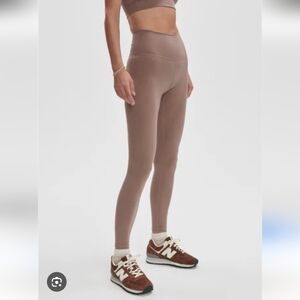 Varley Free Soft 25" High Rise Leggings Cropped Green/Taupe 4 Way Stretch